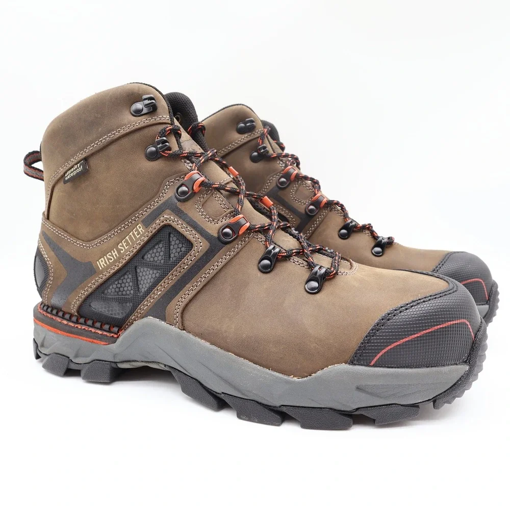 Irish Setter Boots Mens 12 D Crosby Leather Waterproof Safety Toe 83628 NIB